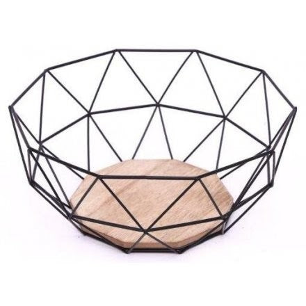 Black Wire Fruit Bowl